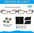 Bright LED Readers with Lights Reading Glasses Lighted Magnifier Nighttime Reader Compact Full Frame Eyewear Clear Vision Unisex Clear Vision Ligh...