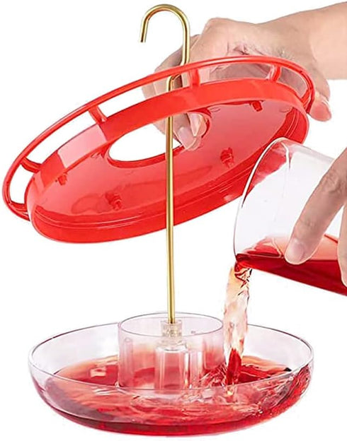 HighView 14 Oz Hummingbird Feeder Hanging Outdoor Nectar Feeding Station with 5 Ports and Perch...