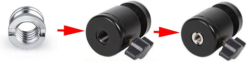 Camera 1/4"-20 to 3/8"-16 Reducer Bushing Convert Screw Adapter for Monopod, Tripod, Ballhead, Stand and Video Light DSLR SLR (10 Pack)...