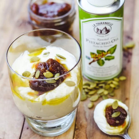 La Tourangelle, Roasted Pistachio Expeller-Pressed Oil for Cooking, Baking, and Beauty, Adds Flavor to Vinaigrettes, Sauces, Marinades, Green, 8.4...