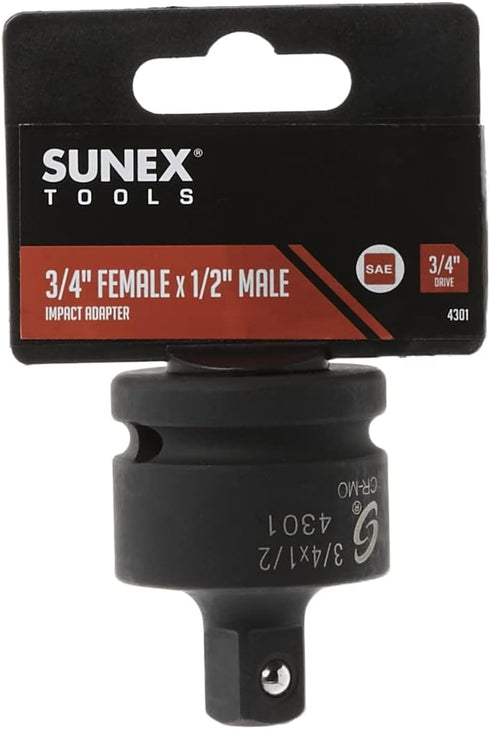 SUNEX TOOLS 4301 3/4-Inch Female 1/2-Inch Male Impact Socket Adapter...