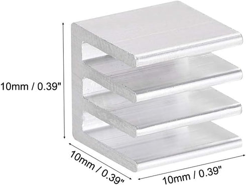uxcell 10x10x10mm Silver Tone Aluminum Heatsink Thermal Adhesive Pad Cooler for Cooling 3D Printers 10Pcs...