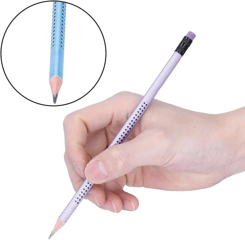 Triangular Cute Sharpened Pencils, Pencil Set with Eraser Fat Thick Strong Graphite Pen Non?slip Multi?color Writing Products for Preschoolers Sch...