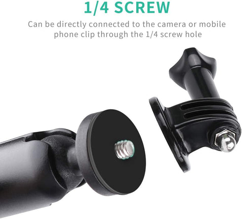 Camera Motorcycle Mount for Gopro Accessories,360 Rotation Metal Action Camera Clamp Holder with 1/4Thread for Moto Bike Bicycle Handlebar, for Go...