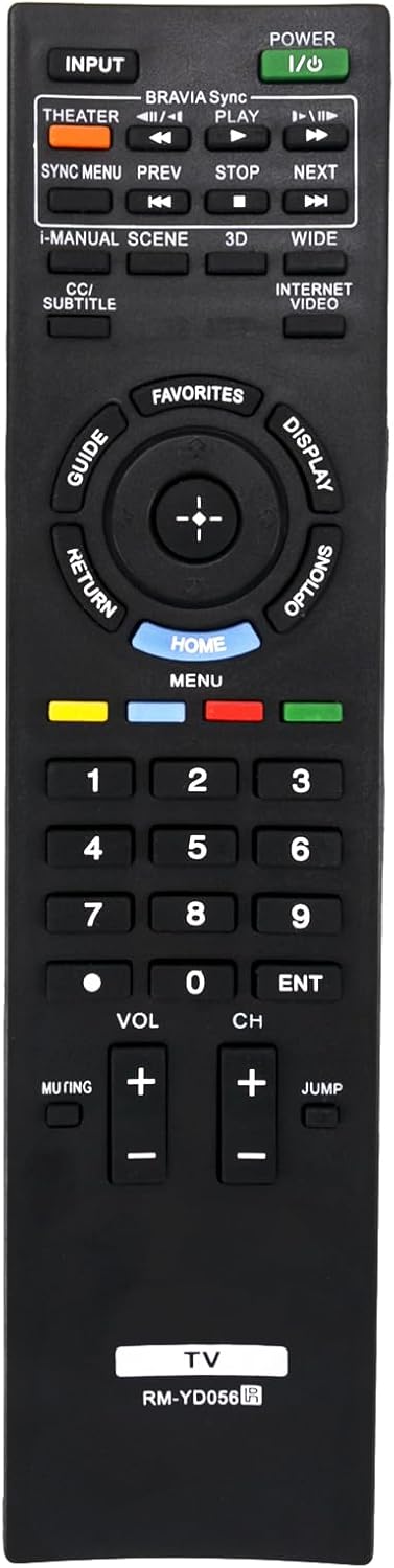RM-YD056 Replaced Remote Fit for Sony TV KDL-40HX800 KDL-46HX800 KDL-55HX800 XBR-40HX800 XBR-46HX800 XBR-46HX909 XBR-52HX909 XBR-46HX909 XBR-52HX9...
