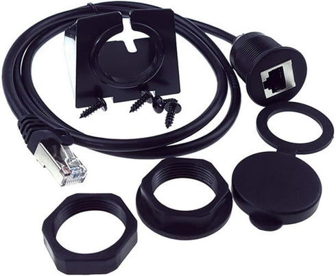 chenyang CAT6 RJ45 Flush Mount Male to Female LAN Ethernet Network Extension Cable for Car Dashboard Panel Mount Waterproof Dustproof...