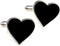 Heart Black Engagement Valentine's Day Pair Cufflinks in Presentation Gift Box & Polishing Cloth...