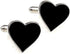 Heart Black Engagement Valentine's Day Pair Cufflinks in Presentation Gift Box & Polishing Cloth...