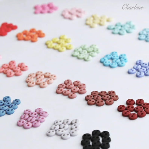 4mm / 0.16 inches Super Tiny Polyester Matte Finish Round Buttons, Mini Buttons, in 24 Colors, Micro Mini Buttons, Perfect for Doll Clothes (10PCS...