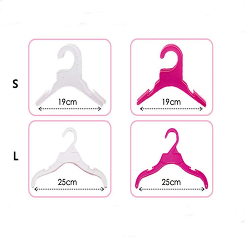 Pet Clothing Hanger, 10PCS Plastic Anti-Skid Dog Puppy Cat Clothes Clothing Rack for Small Animals (Pink, S...