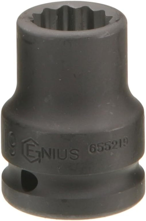 Genius Tools 3/4" Dr. 22mm Thin Wall Impact Socket (12-Point) (CR-Mo) - 655222...