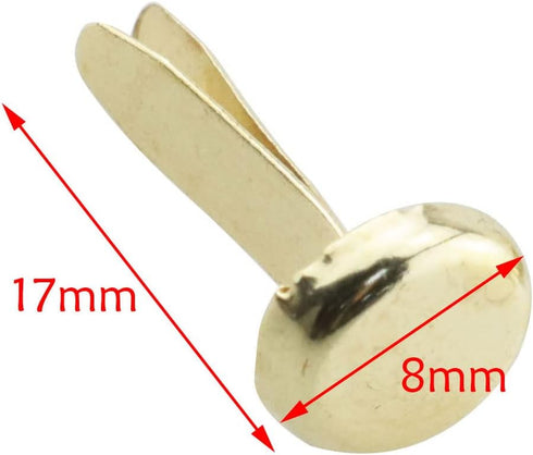 TAODAN 200pcs Paper Fasteners Gold Scrapbooking Brads Split Pins Butterfly Clips 8x17mm for Crafts Making...