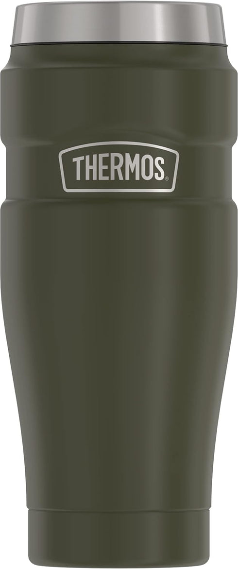 THERMOS Stainless King Vacuum-Insulated Travel Tumbler, 16 Ounce, Army Green...
