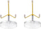 2 Pcs Acrylic Easel Stand Plate Display Stand with Adjustable Metal Arm Round Easel Display Stands for Crystals Fossil Minerals Gemstones(2.75x2.7...