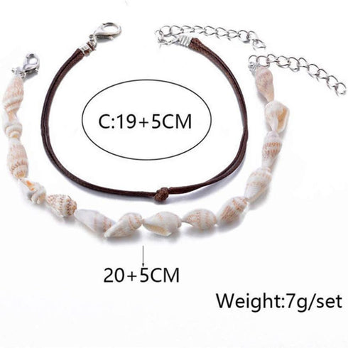 Xerling Seashell Anklet Natural Cowrie Shell Ankle Bracelet Beach Barefoot Chain for Women Girls Layered Sandals Bracelet Summer...