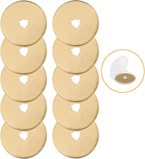 AUTOTOOLHOME Titanium Rotary Cutter Blades 60mm 10 Pack Replacement Quilting Scrapbooking Sewing Arts Crafts Farbric Paper Cutting Tool...
