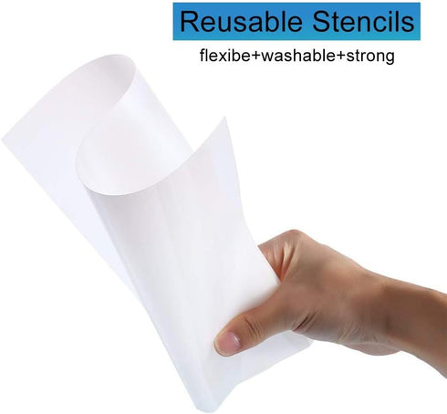 15 Pcs 7.5 mil Blank Stencil,8.5" x 11" Milky Translucent PET Stencils Sheets,Square Stencil Template Reusable Template Material for Making Your O...