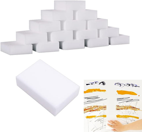 100 Pcs/lot Cleaning Sponge Eraser Magic Multi-Functional Sponges Foam Cleaner for Bathtub, Floor, Baseboard, Bathroom, Wall,Kitchen,Furniture (10...