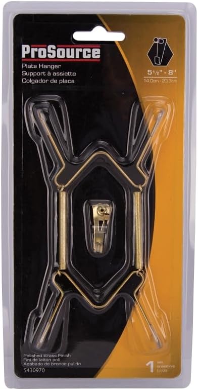 Rocky Mountain Goods ProSource Plate Hanger for Wall and Mounting Hardware - Fits Decorative Plates and Platters - Heavy Duty Polished Brass - Non...