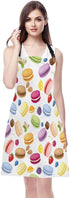 WONDERTIFY Macarons Apron,Colorful Macarons Cake and Various Fruits Bib Apron with Adjustable Neck for Men Women,Suitable for Home Kitchen Cooking...
