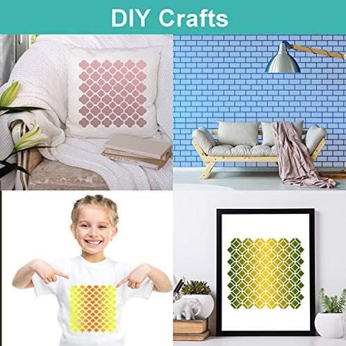 12 Sets Geometric Honeycomb Stencils Painting Art Templates Stencils for Scrapbooking Drawing Tracing DIY Furniture Wall Floor Decor (7.87 x 7.87 ...