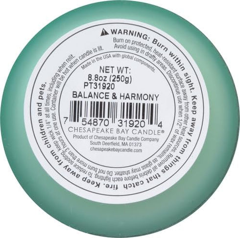 Chesapeake Bay Balance + Harmony Scented Candle Water Lily Pear Fragrance 50 Hours Burn Time Warm & Decorative Soy Wax Blend...