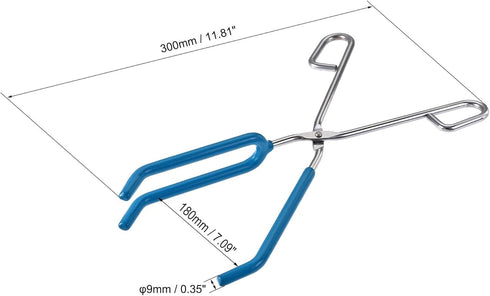 uxcell Lab Beaker Tongs 3 Prongs Stainless Steel 11.81-inch Opens Up to 180mm Width Blue...
