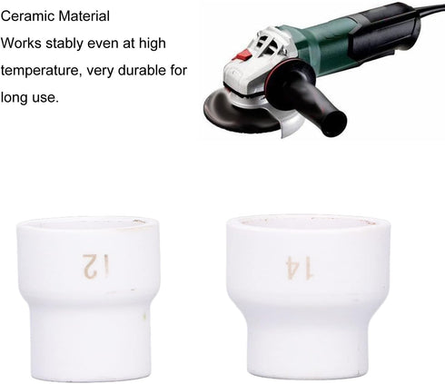 2Pcs TIG Welding Cup Welding Torch Cup Ceramic Nozzle Accessory Kit for WP9/17/18/20/25/26 (White)...