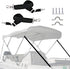 2 PCS Adjustable Heavy Duty Bimini Top Straps,Marine Grade Double Snap Hook Strap+ Pad Eye Straps,28"~60" Stainless Steel Boat Awning Hardware Acc...