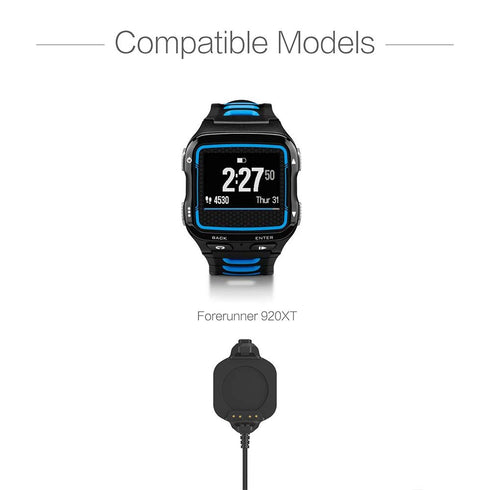 TUSITA Charger Compatible with Garmin Forerunner 920XT Smartwatch - USB Charging Cable Clip Cradle 100cm - Fitness Tracker Accessories...