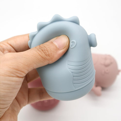 PandaEar 4 Pack Silicone Baby Bath Toys, Ocean Animals Bathtub Toys for Toddlers Infant, Swimming Shower Bath Tub Toys for Boys and Girls, Non Tox...