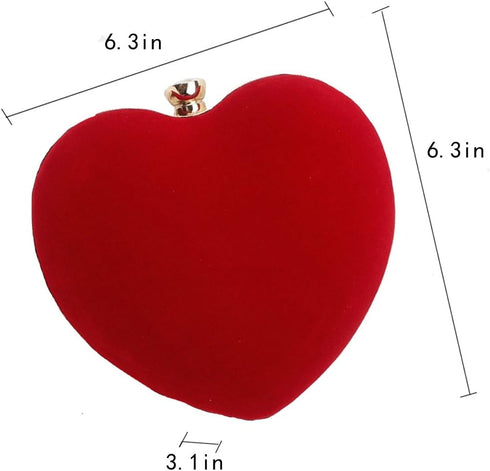 Women Heart Shaped Handbag Mini Clutch Chain Purse Chic Shoulder Bag Evening Tote...