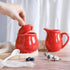 FUYU Ceramic Sugar Bowl Spice Jar with Lid and Spoon Seasoning Box Condiment Pot...