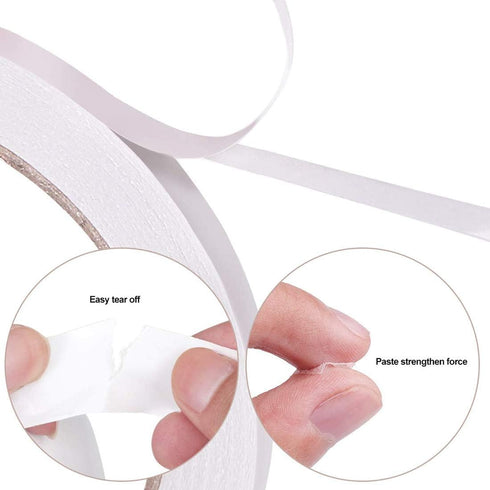 Minelife 10 Rolls 1/4 inch Double Sided Tape Adhesive Sticky Tapes Thin for Clothes, Arts, Crafts, Photography, Scrapbooking, Tear-by-Hand, Paper ...