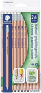 STAEDTLER 131N Unpainted Natural Wood Graphite Pencils, HB2 Woodcased Pencils, Lacquer-Free Round Barrel, Pack of 24...