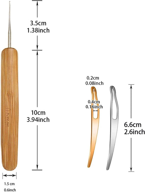 5 Pieces Dreadlock Crochet Hook for Hair Dreadlocks Crochet Needle with Interlocking Tool for Locs Braid Craft (0.5mm)...