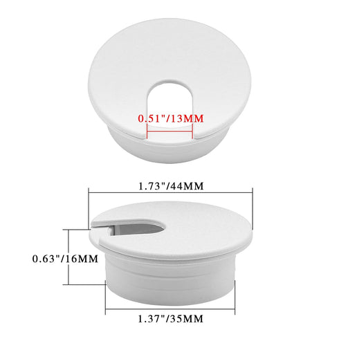 5Pcs White Wire Hole Cover,35mm/1.38 Inch Plastic Desk Cord Hole Cover for Table Desk Furniture Computer Cable Cord Organizer...