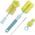 Baby Bottle Brush - 4 in 1 Bottle Scrubber Cleaner Brushes Set, Sponge Milk Water Brush Kit, includes Baby Bottle Cleaner Brush, Nipple Brush & St...