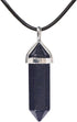 Justinstones Natural Gemstone Hexagonal Pointed Reiki Chakra Pendant Genuine Leather Necklace 18"...