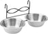 Owlike Stainless Steel Dual Hanging Food Water Bowl Feeder with Hook for Cat Pet Dog Puppy Crate Cage...