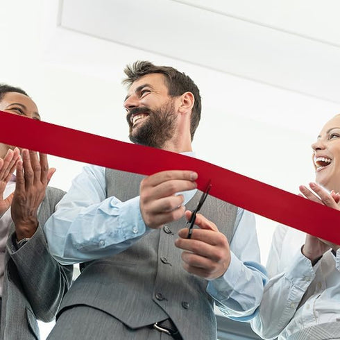 TONIFUL 4 Inch x 22Yards Wide Red Satin Ribbon Solid Fabric Large Ribbon for Cutting Ceremony Kit Grand Opening Chair Sash Table Hair Car Bows Sew...