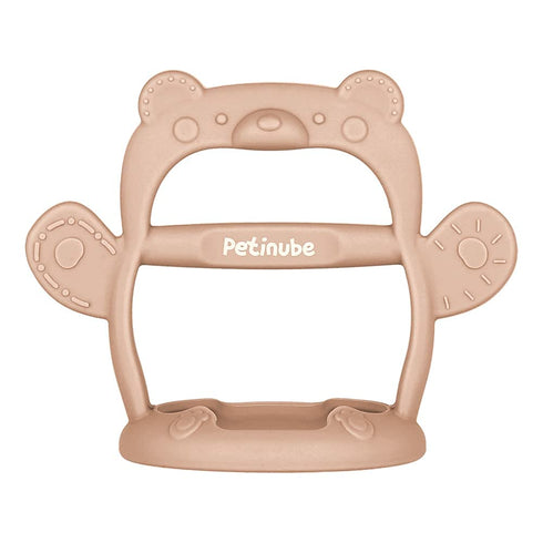 Baby Wrist Silicone Teether Soothing Pacifier for Infants 3+ Months Babies Pack of 1 Made in Korea Anti-Dropping (Bear-Cozy Beige)...