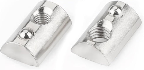 M6 Roll in T-Nut with Ball Spring, Carbon Steel Roll in T-Nuts, T Slot Accessories for 2020 Series Aluminum Extrusion Profile Rail, Pack of 20...