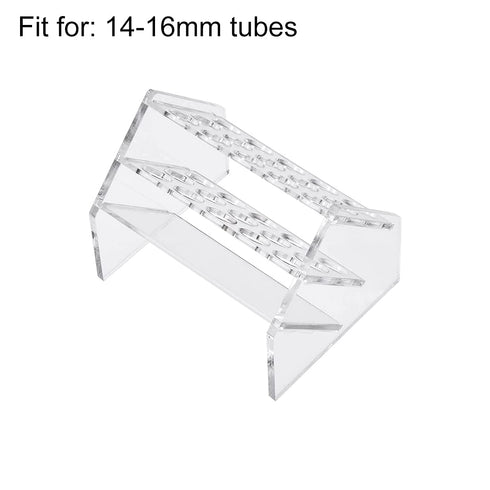 uxcell Slant Rack Acrylic Test Tube Holder 15 Wells for 10ml/15ml Centrifuge Tubes Clear...