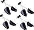 4 Pairs Men's Black Plastic Adjustable Length Shoe Trees Stretchers Boot Holder Shaper Organizers with Tension Spring Coil Great for All Shoes Kee...