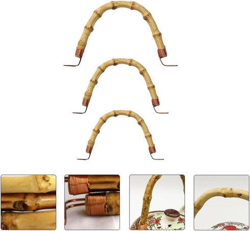 Angoily Rattan Teapot Handle Japanese Teapot Handle Replacement for Ceramic Pot Pottery Tea Pots Replacement Handle Accessories 3pcs...