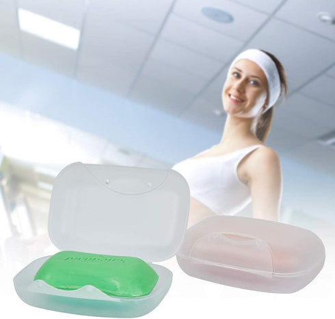 Soap Box Holder, 2-Pack Soap Dish Soap Savers Case Container for Bathroom Camping Gym Vonpri (Clear)...