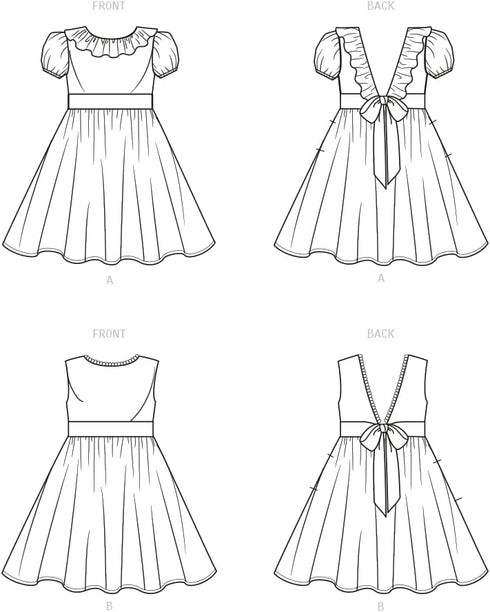 New Look Easy Toddlers' and Children's Dress Sewing Pattern Kit, Code N6726, Sizes 1/2-1-2-3-4-5-6-7-8, Multicolor...