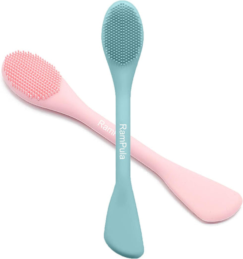Facial Cleansing Brush, 2 in 1 Silicone Face Mask Brush & Face Scrubber, For Exfoliating, Massaging, Remove Blackheads, Makeup Skincare Removal, A...