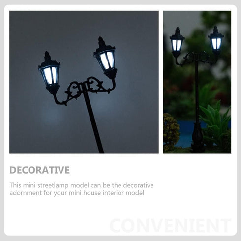 Yardwe Toys Toys 2pcs Miniature Street Light Model Pathway Lantern Post 1:87 Road Light Micro Landscape Ornament for Sand Table Miniature Scenes R...